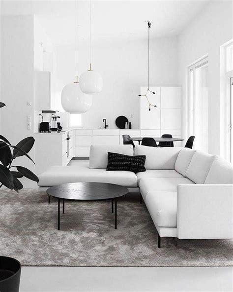 Minimalist Midcentury Modern Black And White Living Room Decor Whiteli