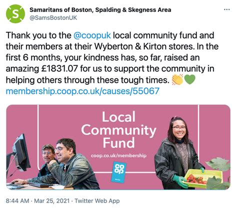 The Co Op Local Community Fund Samaritans