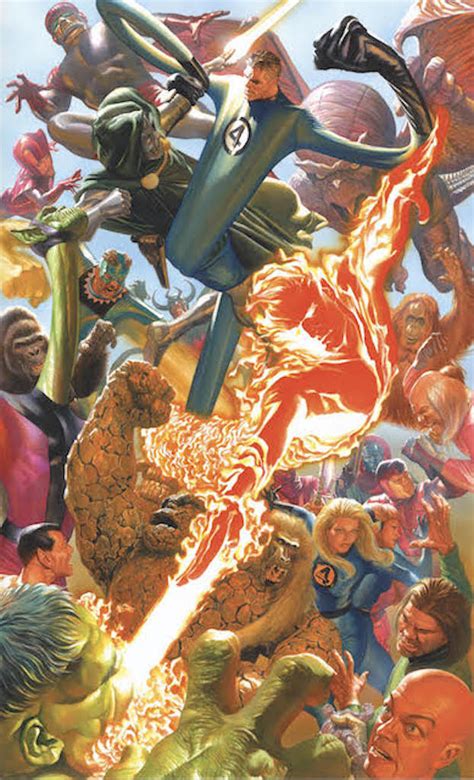 Marvelocity Fantastic Four Limited Edition Giclee On Canvas By Alex Ross