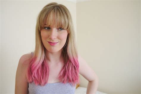 It's important to use a system of hair care products formulated for color. Pink Dip Dye Hair | Emma Bailey