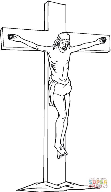 Jesus Christ On The Cross Coloring Page Free Printable Coloring