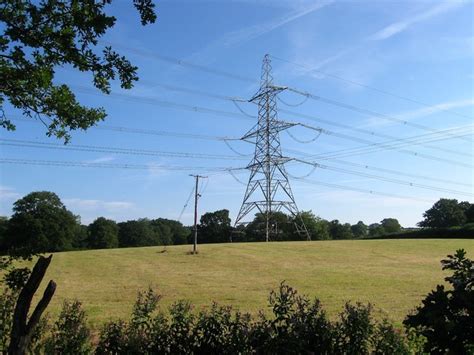 Electricity Pylon Near High View Barn © Simon Carey Cc By Sa20