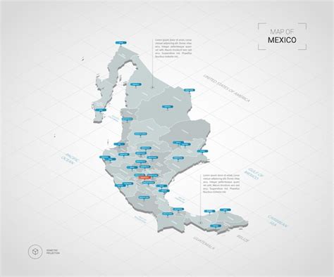 Free Vector Mexican Touristic Attractions Symbols Isometric Map