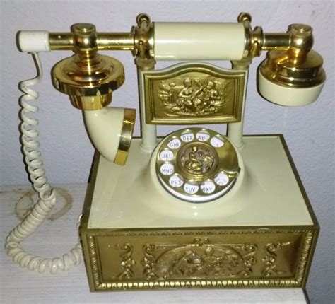 Vintage Western Electric French Ivory Gold Style Rotary Dial Telephone