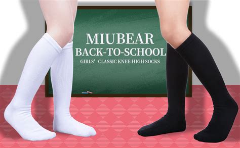 Miubear Girls Cotton Knee High Socks School Girls Uniform Soccer Sport Socks 3 13