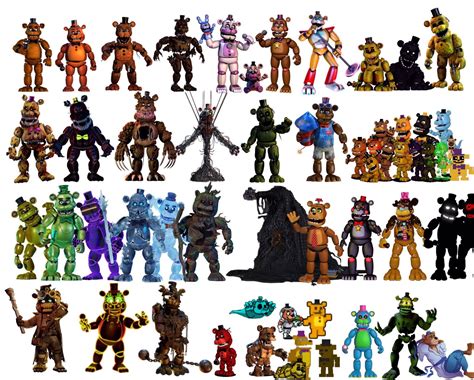 Evolution Of Freddy Fazbear And His Variants Five Nights At Freddys