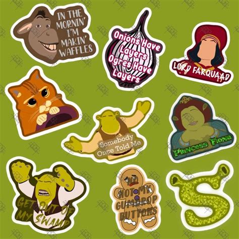Shrek Sticker Pack Etsy