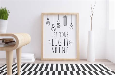 Let Your Light Shine Printable Art Motivational Poster Etsy