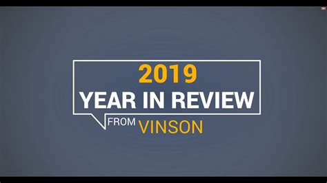 Vinson 2019 Year In Review Youtube