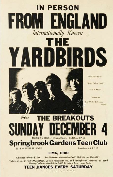 The Yardbirds Jimmy Page On The Right Rock Posters Gig Posters Band