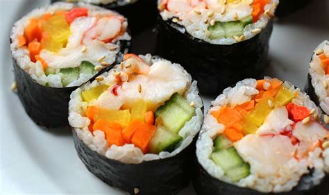Kimbap, one of korea's most popular snacks, can have all sorts of fillings fillings for kimbap should be long and thin; Lobster seaweed rice rolls (Lobster gimbap) recipe ...
