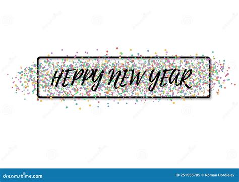 Happy New Year Confetti 2023 Christmas Banner Text Stock Vector
