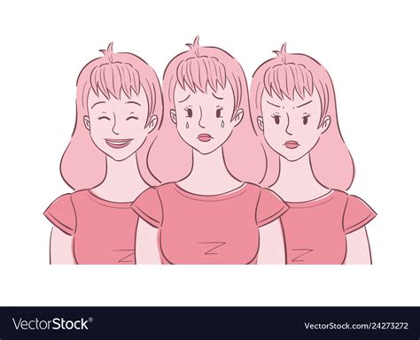 Young Woman Experienced Mood Swings Royalty Free Vector