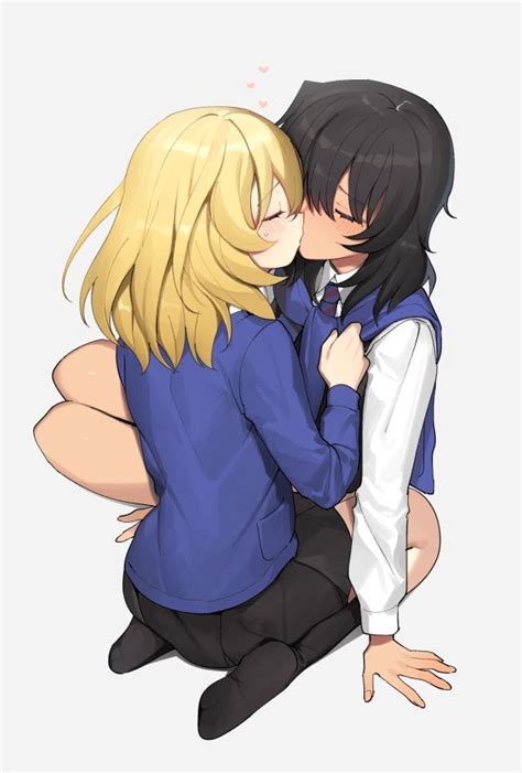 andou and oshida [girls und panzer] r wholesomeyuri