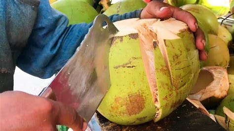 Amazing Coconut Cutting Skills Fruit Cutting Skills Street Food Youtube