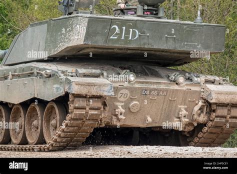 British Army Fv4034 Challenger 2 Main Battle Tank In Action On A