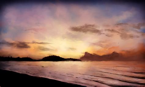 Beach Sunrise Digital Painting By Jas0ncola On Deviantart