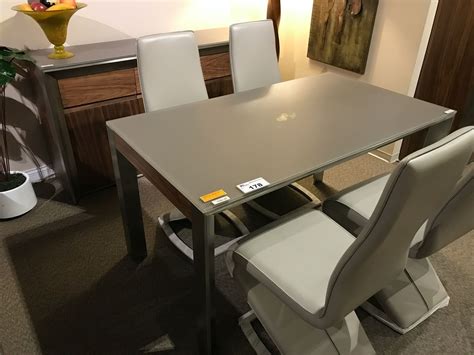 Dining table simple modern tempered glass dining table and chair combination household 4/6 people dining table rectangular dining table. POLREY FROSTED TEMPERED GLASS DINING TABLE WITH 4 MATCHING ...