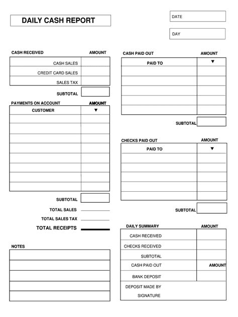Daily Cash Sheet Pdf Complete With Ease Airslate Signnow