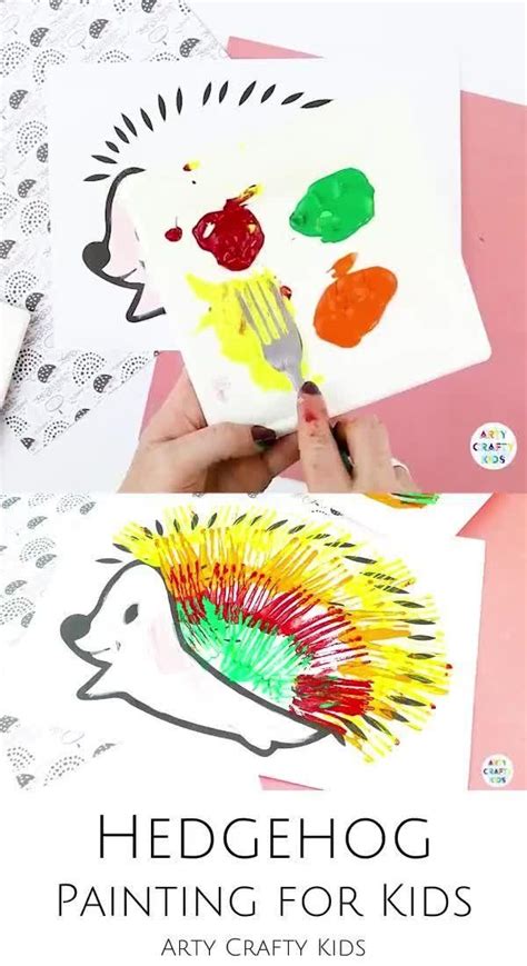 Fork Painted Hedgehog Art Project Video Video Animal Crafts For