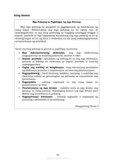 Filipino 7 Kuwentong Bayan Mga Pahayag Sa Pagbibigay Ng Patunay Ag Pdmrea