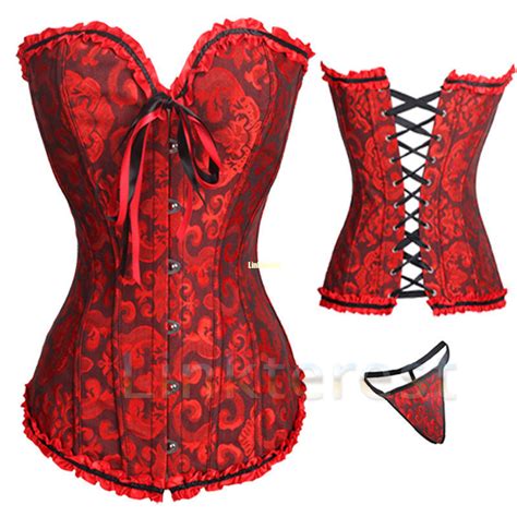 lingerie burlesque corset waist shaper lace up boned overbust basque bustier hgb ebay