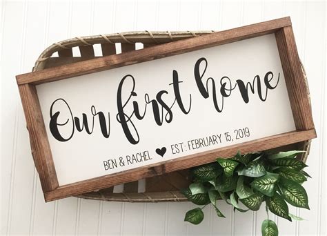 Our First Home Sign Name And Established Date Homebuyer Real Etsy