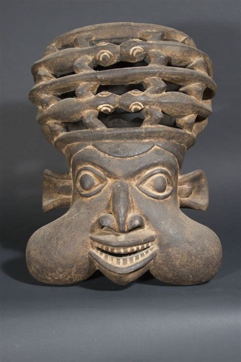 African Masks Human Face Headgear Mascot Lion Sculpture Tribal Ancient Pottery Fursuit