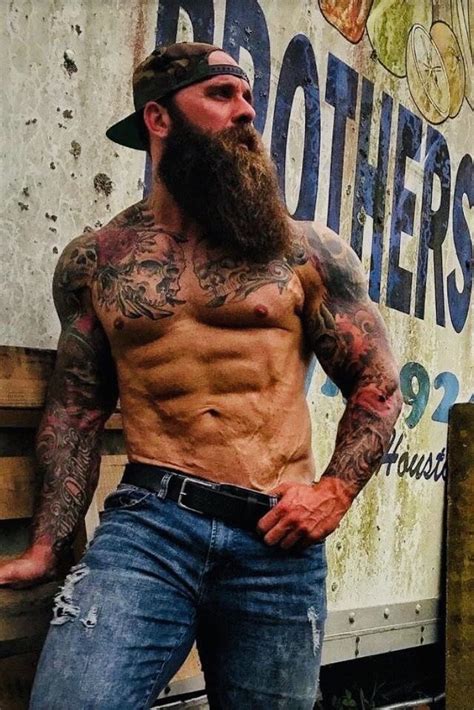 Zz Top Bearded Muscular Inked Woof Bearded Tattooed Men Hairy Men Great Beards Awesome