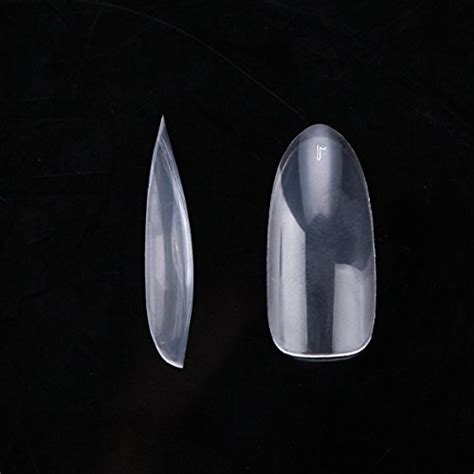 Makartt Oval Nails Tips Perfect Length Clear Full Cover Acrylic False