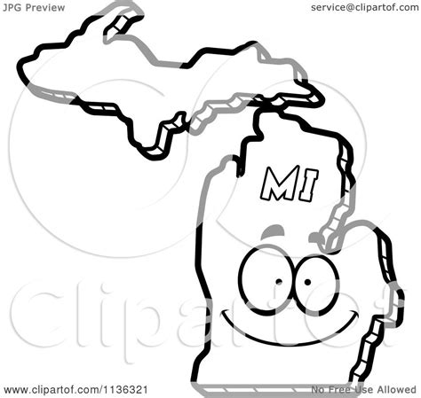 General store in heritage hall (1 page). Cartoon Clipart Of An Outlined Happy Michigan State ...
