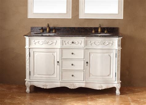 This 58.75'' double vanity is designed with a focus on clean lines and spacious storage, giving your bathroom everything you need. 60 Inch Double Sink Bathroom Vanity in Antique White ...