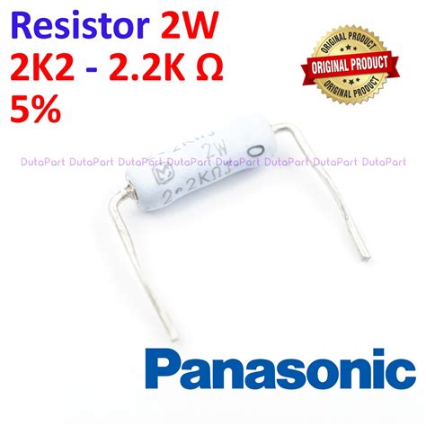 Jual Resistor 2k2 Ohm 2 Watt 5 Original Panasonic 2w 22k R High