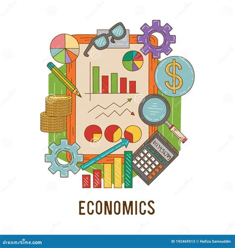 Economics Concept Vector Illustration Decorative Design Stock Vector