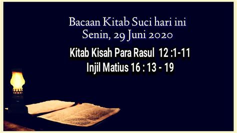 Bacaan Kitab Suci Hari Ini Senin Juni L Hari Raya St Petrus