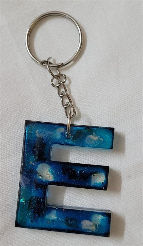 Letter E Alphabet Resin Keychain Letter E Alphabet Resin Keychain