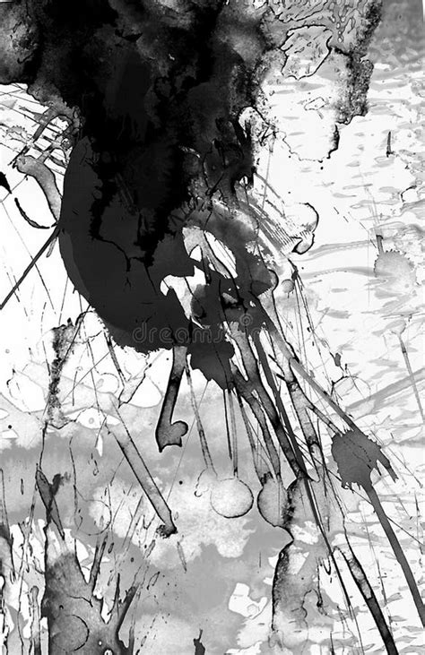 Pintura Blanco Y Negro Abstracta Stock De Ilustración Ilustración De