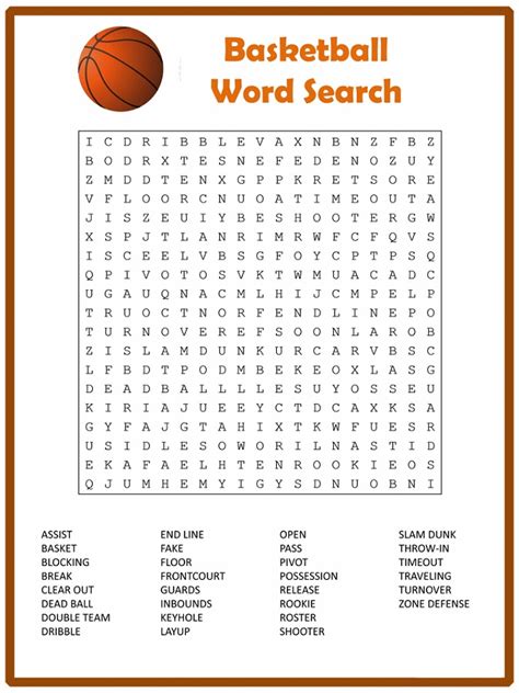 Basketball Word Search To Print Activity Shelter