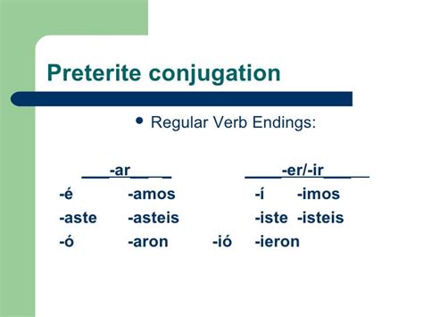 Preterite Imperfect