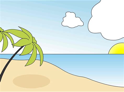 How to draw a beach for kids. Easy Beach Drawing at GetDrawings | Free download
