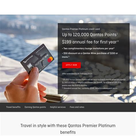 Hsbc give you plenty of options for making your card repayments. Qantas Premier Platinum MasterCard, $199 Annual Fee, 120k Qantas Points (Min Spend $1500/Month ...