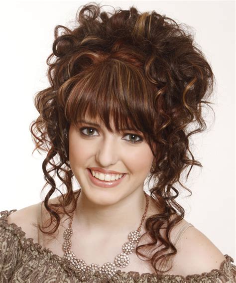 Browse our long curly hair styles pictures, search our curly hairstyles,long , curly hairstyles long haircut: Long Curly Formal Updo Hairstyle with Layered Bangs ...