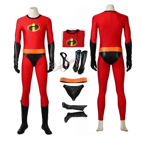 Mr Incredible Costume The Incredibles 2 Cosplay Bob Parr Red Full Set