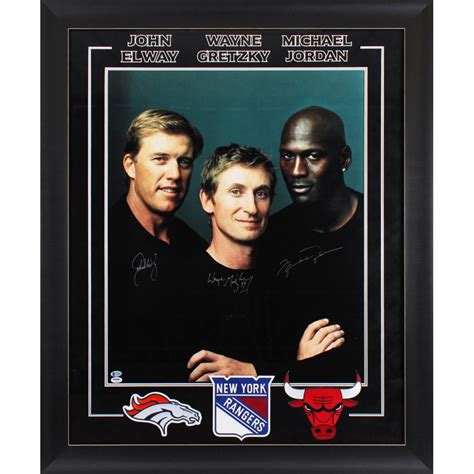 Michael Jordan Wayne Gretzky And John Elway Signed 245x415 Custom