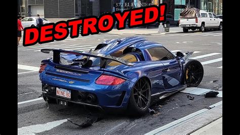 Porsche Carrera Gt Wrecked In Nyc 1 Million Gemballa Mirage Gt
