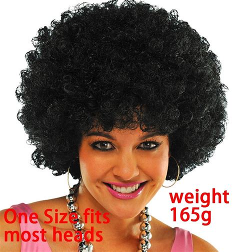 Adult Black Brown Funky Afro Wig Curly 1970s 70s Disco Party Costume 70