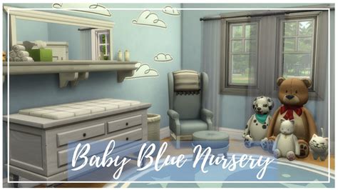 Sims 4 Room Build Baby Blue Nursery Without Cc Youtube