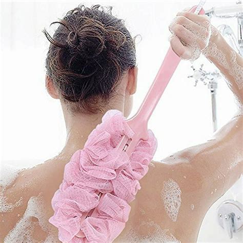 Farrubbyine8 Shower Wash Body Scrubber Loofah Sponge Bath Back Body Long Handle