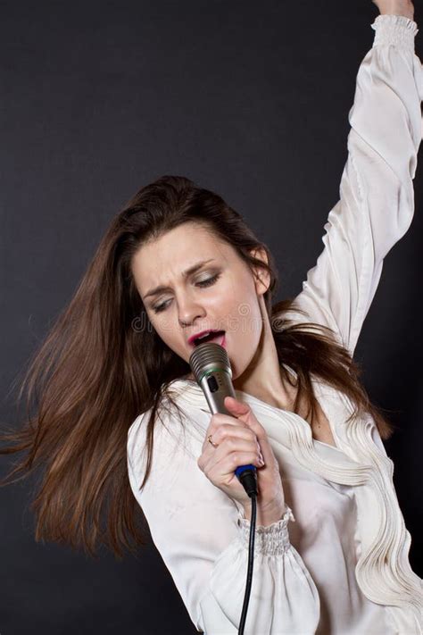 girl singing into a microphone stock image image of girl face 28845061