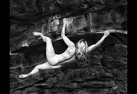 Naked Female Rock Climbing